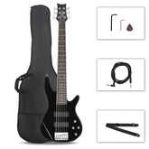 Glarry GIB 6 String Bass Guitar Full SizeHH Pickup - Black